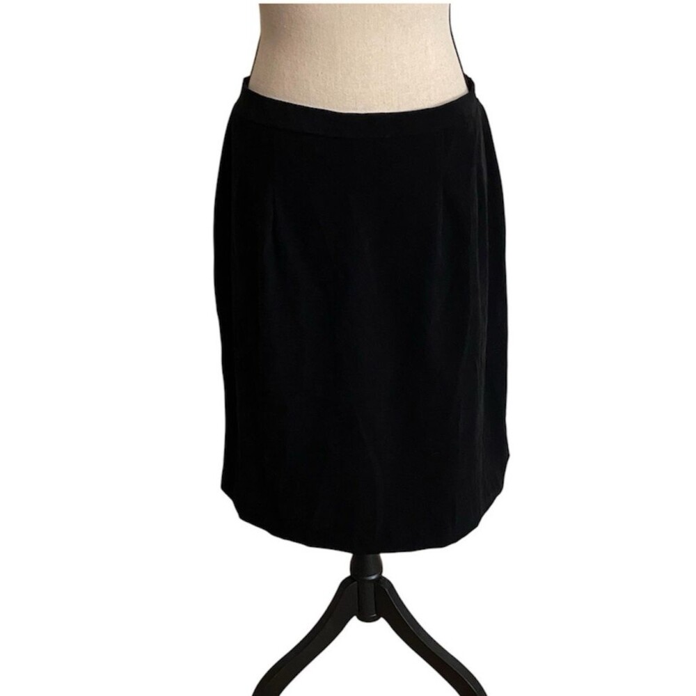 Pencil Skirt Size 14 Black Knee Length Slit Office Dark Academia Goth Grunge